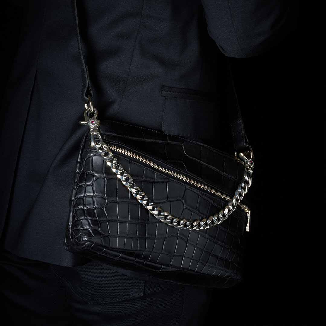 クロコダイル　ワンショルダーバッグ Whatna クロコダイル革 本革 斜めがけ ボディバッグ ワン