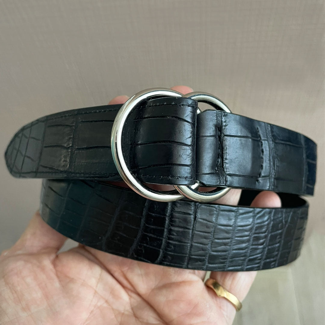 CROCO W RING BELT クロコダイル ダブルリングベルト