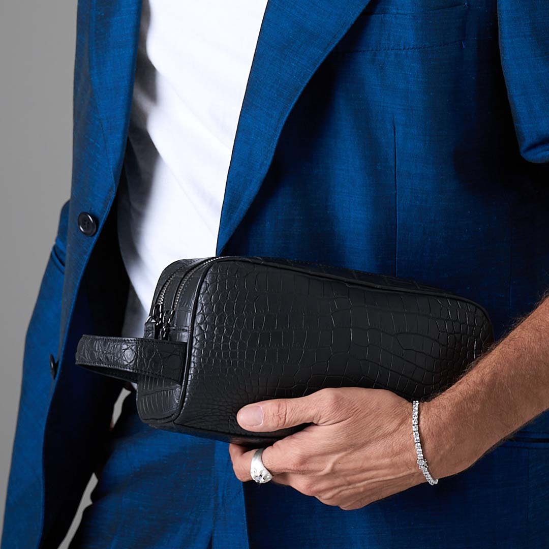 THE LAST ART PROJECT ザ ラストアートプロダクション CROCO SMART CLUTCH BAG ナイルクロコダイルレザー クラッチバッグ  ブラック クロコダイル クラッチバッグ CROCO SMART CLUTCH BAG – GOOD4THREE