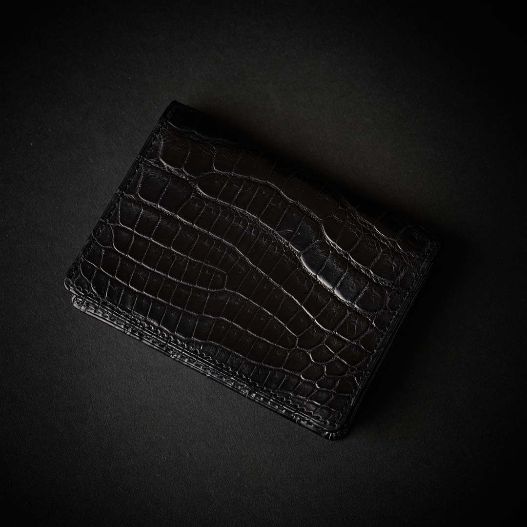 レア　ゼルパリ クロコダイル　名刺入れ　ブラック×グレー レア ゼルパリ クロコダイル 名刺入れ ブラック×グレー CEBEC 無双