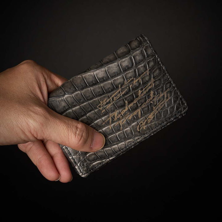 PREMIUM CROCO CARD CASE "EPIGRAPHIA"