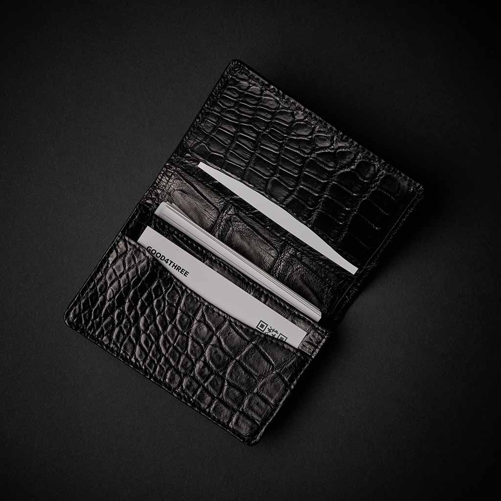 PREMIUM CROCO CARD CASE "EPIGRAPHIA"