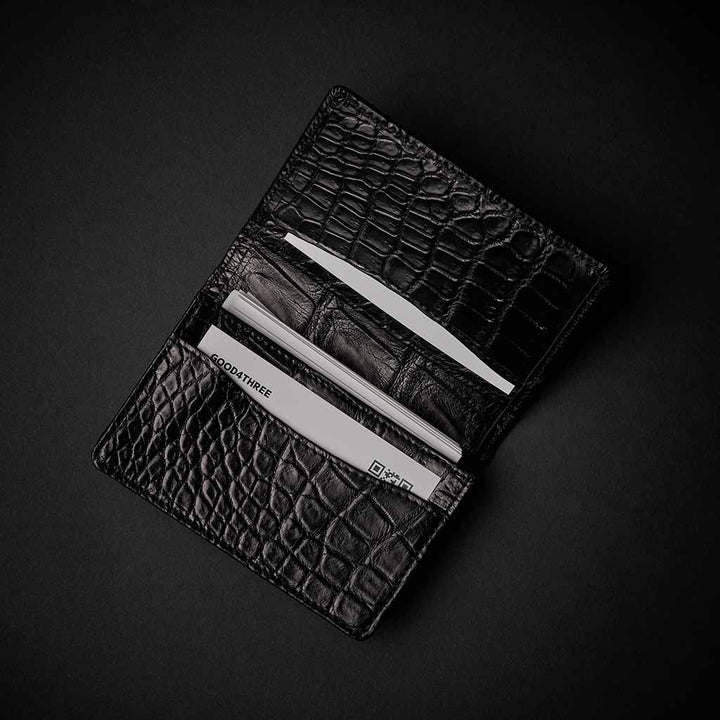 PREMIUM CROCO CARD CASE "EPIGRAPHIA"