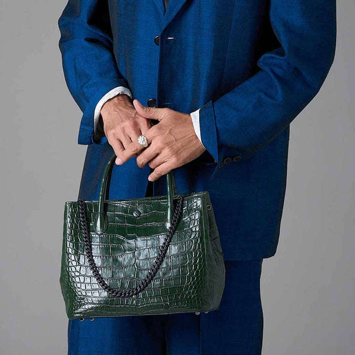 【完売】PREMIUM CROCO LOUNGE TOTE GREEN