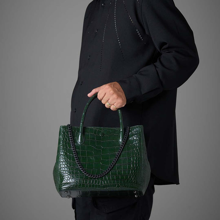 【完売】PREMIUM CROCO LOUNGE TOTE GREEN