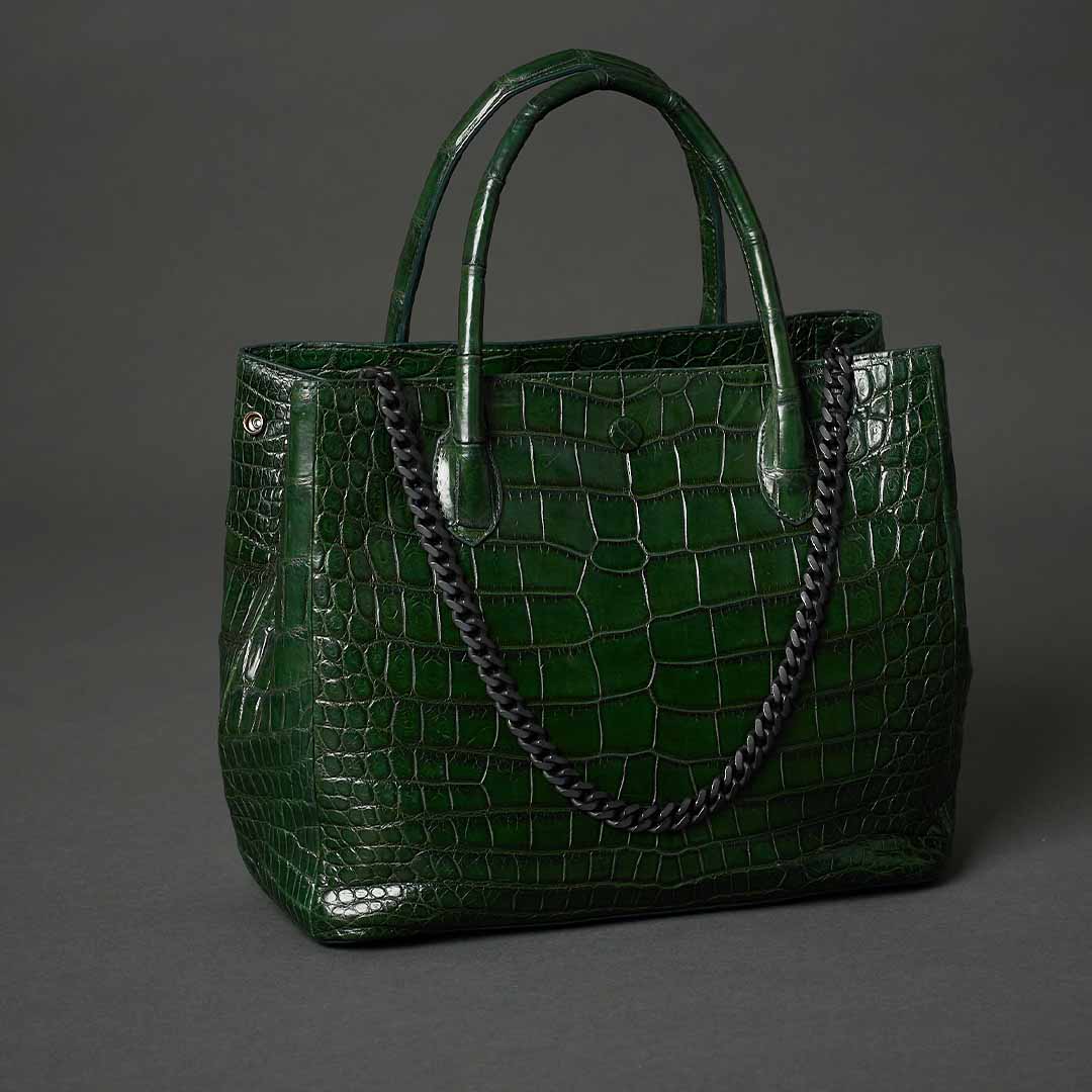 【完売】PREMIUM CROCO LOUNGE TOTE GREEN