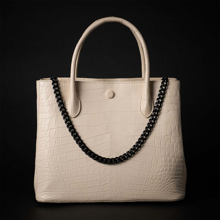 【 新色】PREMIUM CROCO LOUNGE TOTE 極上クロコダイル トートバッグ_ CREAM