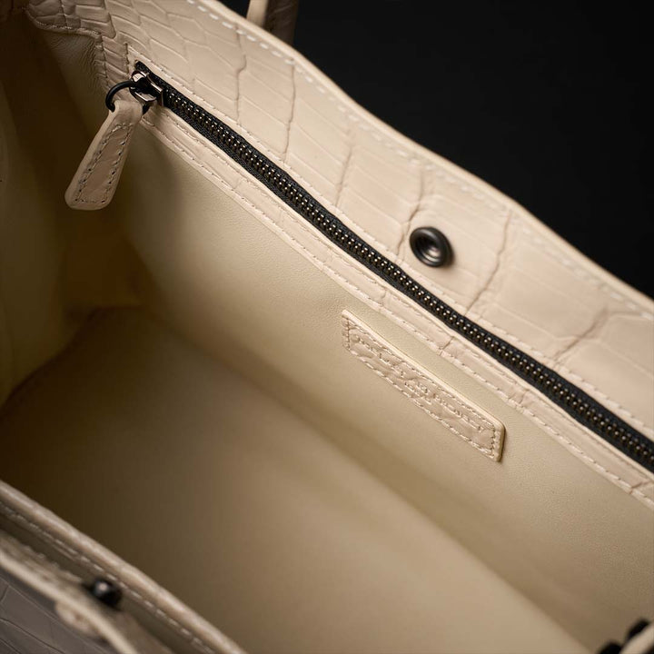 【 新色】PREMIUM CROCO LOUNGE TOTE 極上クロコダイル トートバッグ_ CREAM