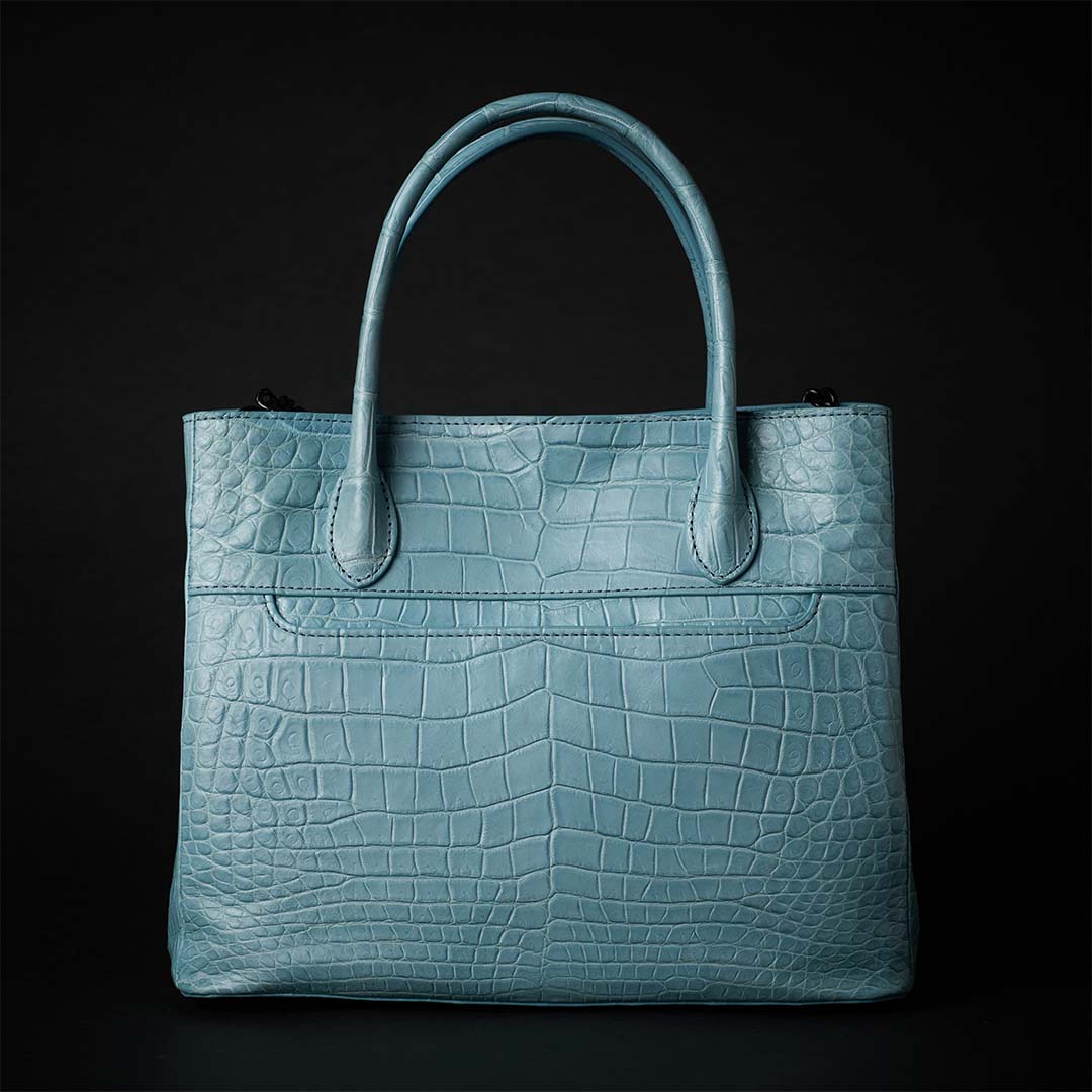 【 新色】PREMIUM CROCO LOUNGE TOTE 極上クロコダイル トートバッグ_ ターコイズ