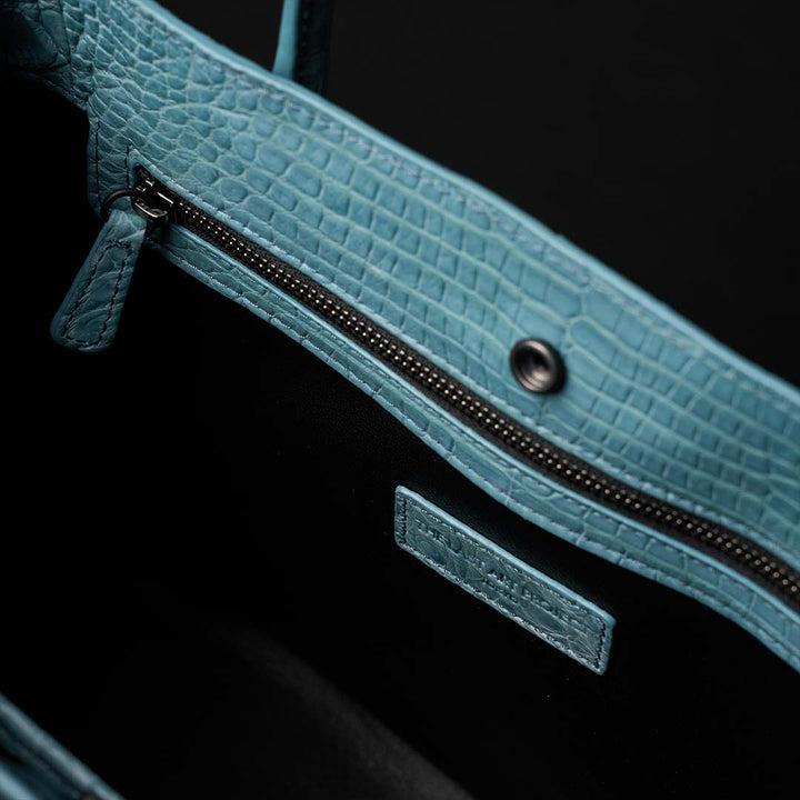 【 新色】PREMIUM CROCO LOUNGE TOTE 極上クロコダイル トートバッグ_ ターコイズ