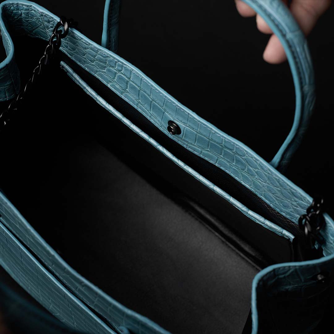 【 新色】PREMIUM CROCO LOUNGE TOTE 極上クロコダイル トートバッグ_ ターコイズ