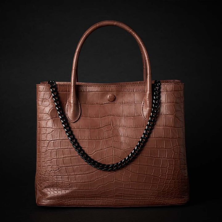 【 新色】PREMIUM CROCO LOUNGE TOTE 極上クロコダイル トートバッグ_ BROWN