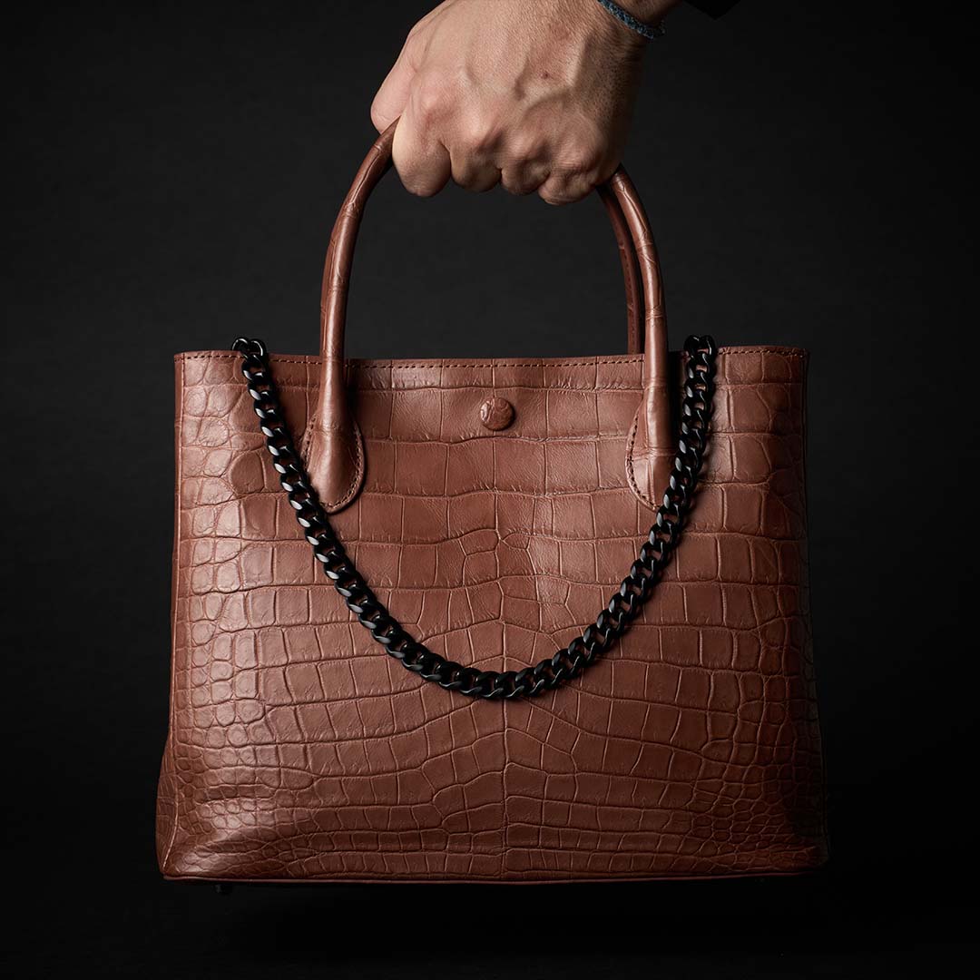 【 新色】PREMIUM CROCO LOUNGE TOTE 極上クロコダイル トートバッグ_ BROWN