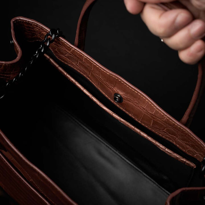 【 新色】PREMIUM CROCO LOUNGE TOTE 極上クロコダイル トートバッグ_ BROWN