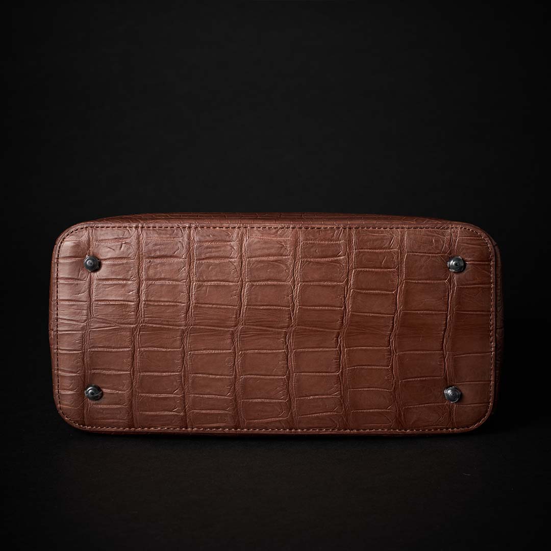 【 新色】PREMIUM CROCO LOUNGE TOTE 極上クロコダイル トートバッグ_ BROWN