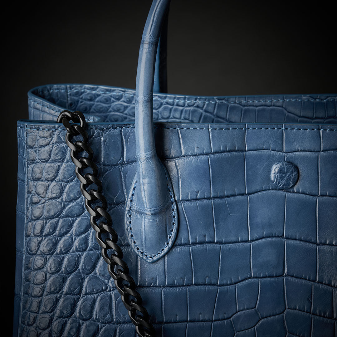 【限定10個】PREMIUM CROCO LOUNGE TOTE BLUE