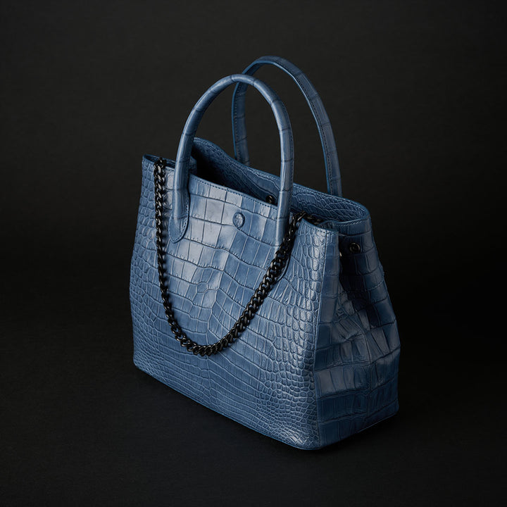 【限定10個】PREMIUM CROCO LOUNGE TOTE BLUE