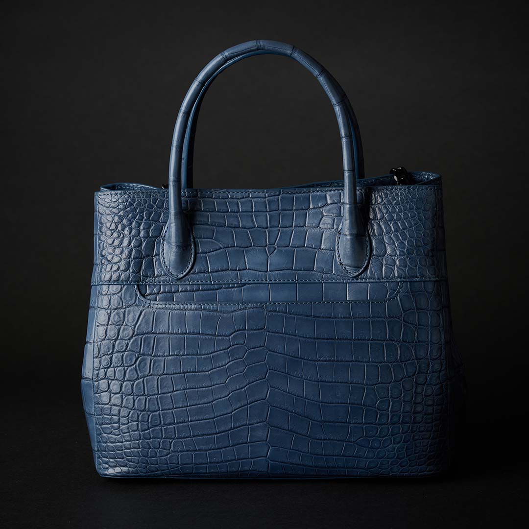 【限定10個】PREMIUM CROCO LOUNGE TOTE BLUE