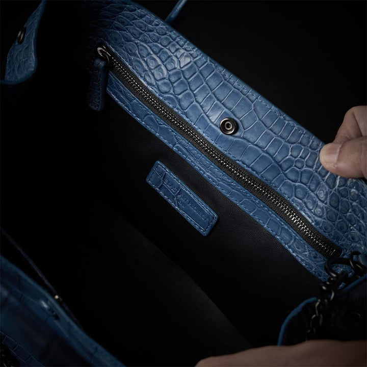 【限定10個】PREMIUM CROCO LOUNGE TOTE BLUE