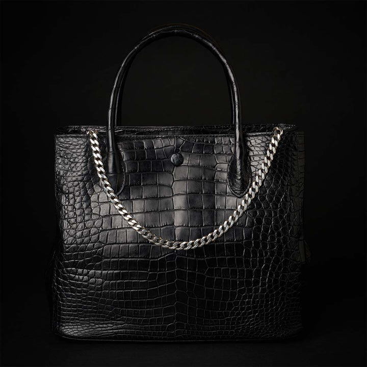 【コラボモデル】PREMIUM CROCO LOUNGE TOTE＆GHOSTシルバーチェーン　極上クロコダイル トートバッグ