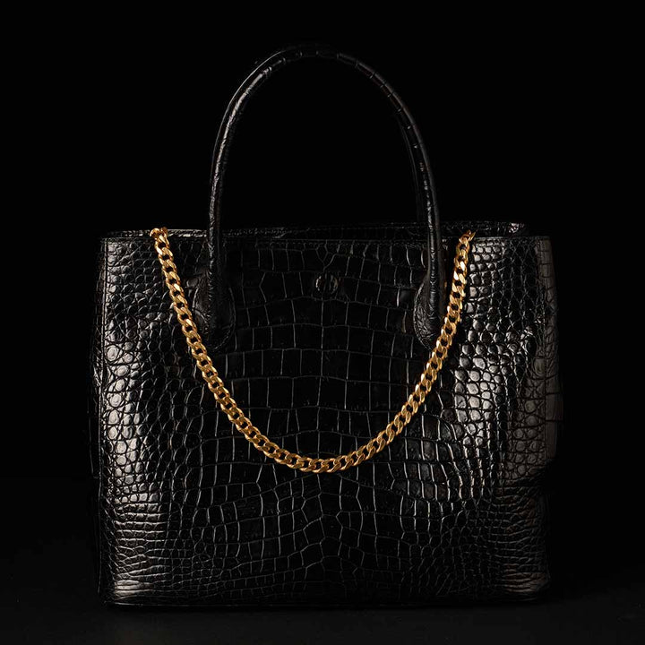 【コラボモデル】PREMIUM CROCO LOUNGE TOTE＆GHOSTゴールド18kチェーン　極上クロコダイル トートバッグ