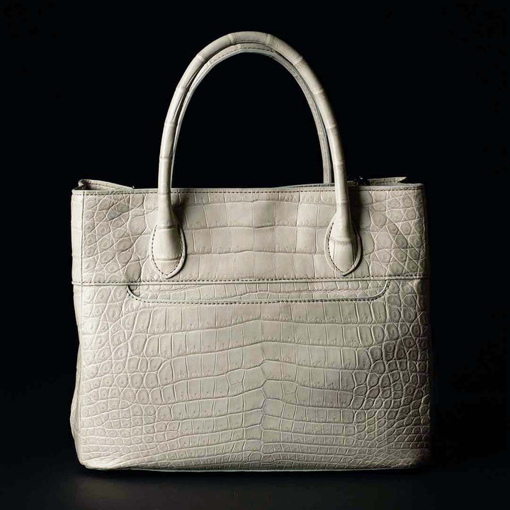 【 残り3点】PREMIUM CROCO LOUNGE TOTE 極上クロコダイル トートバッグ_DUNE GRAY