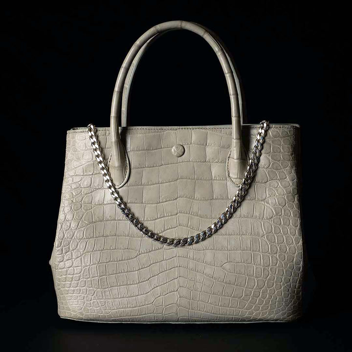 【 残り3点】PREMIUM CROCO LOUNGE TOTE 極上クロコダイル トートバッグ_DUNE GRAY