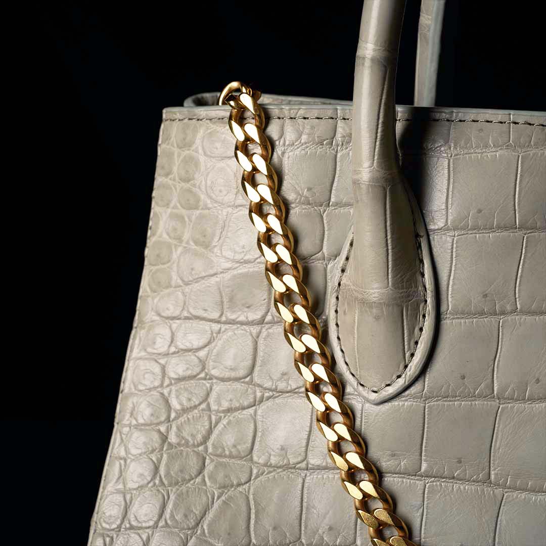 【 残り3点】PREMIUM CROCO LOUNGE TOTE 極上クロコダイル トートバッグ_DUNE GRAY