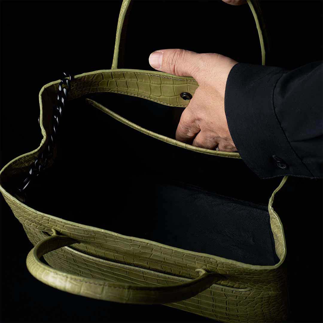 【 新色】PREMIUM CROCO LOUNGE TOTE 極上クロコダイル トートバッグ_ OASIS GREEN