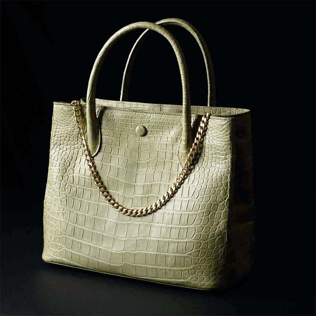 【 新色】PREMIUM CROCO LOUNGE TOTE 極上クロコダイル トートバッグ_ OASIS GREEN