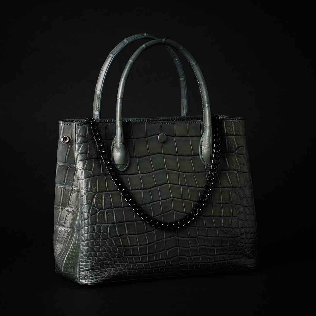 【 新色】PREMIUM CROCO LOUNGE TOTE 極上クロコダイル トートバッグ_ SAGE