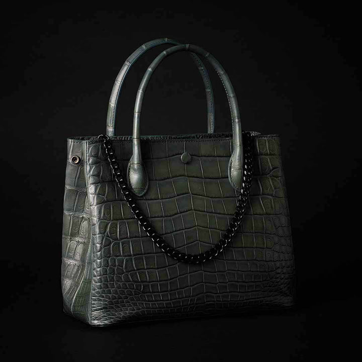 【 新色】PREMIUM CROCO LOUNGE TOTE 極上クロコダイル トートバッグ_ SAGE