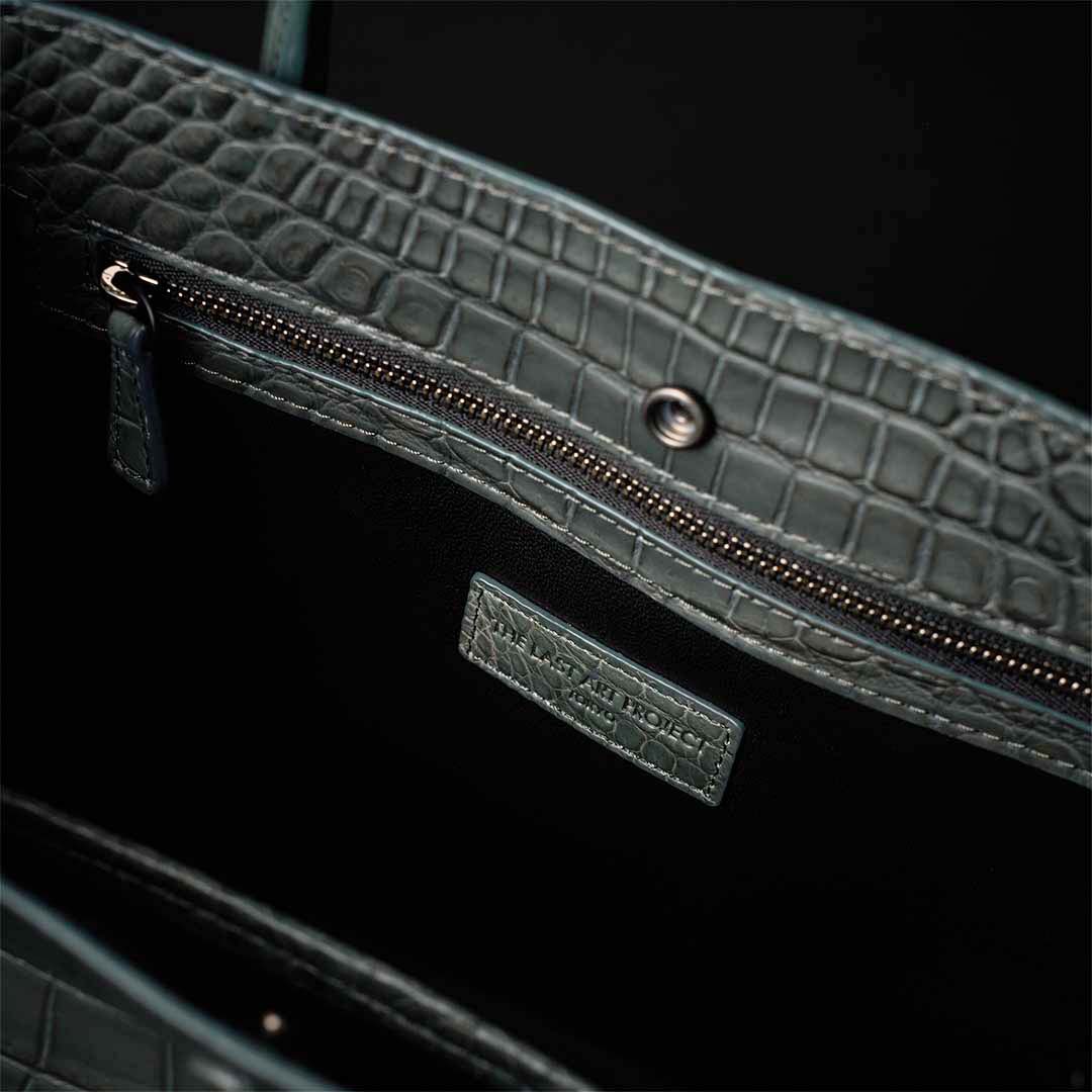 【 新色】PREMIUM CROCO LOUNGE TOTE 極上クロコダイル トートバッグ_ SAGE