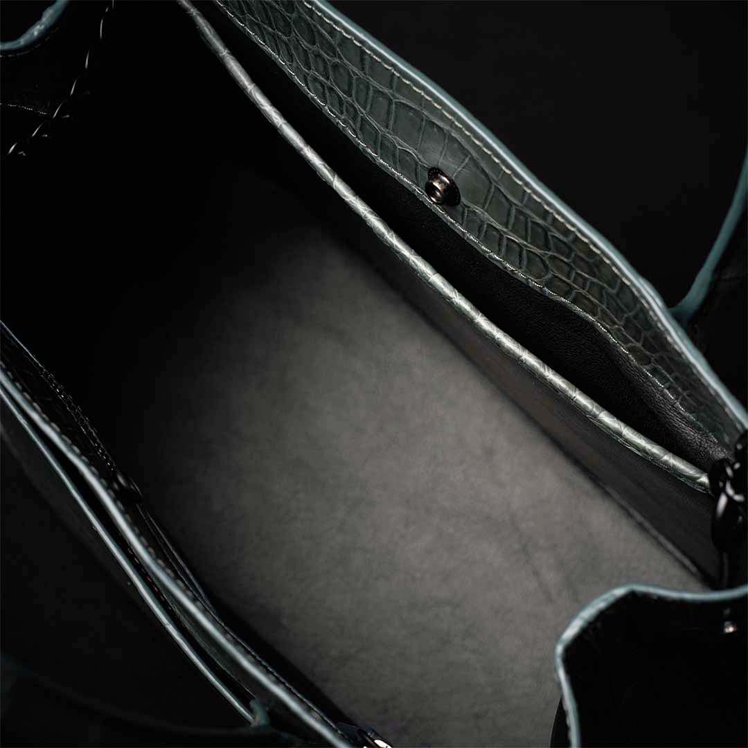 【 新色】PREMIUM CROCO LOUNGE TOTE 極上クロコダイル トートバッグ_ SAGE